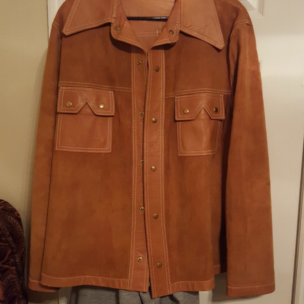 Suede & Leather reversible jacket with pockets on